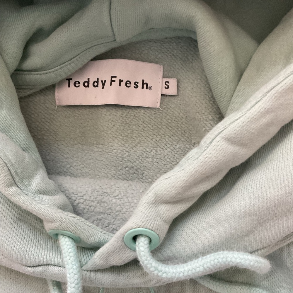 Teddy Fresh Size S Embroidered Logo Hoodie Sweatshirt Pastel Color Block - Picture 3 of 5